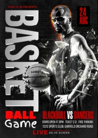 Basketball Game Flyer A6 template
