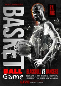 Basketball Game Flyer A5 template