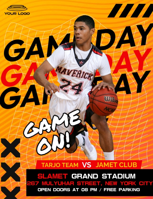 Basketball Game Match Flyer (US Letter) template