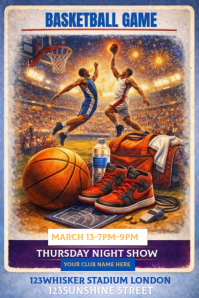 Basketball Game Pinterest Graphic Pinterest-grafik template