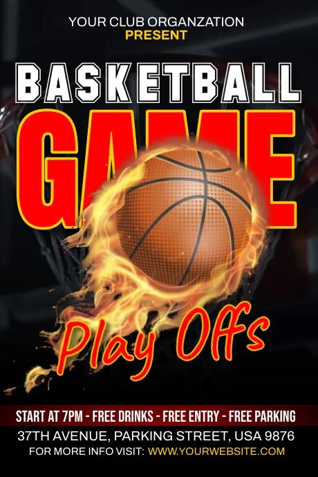 Basketball Game Playoffs 海报 template