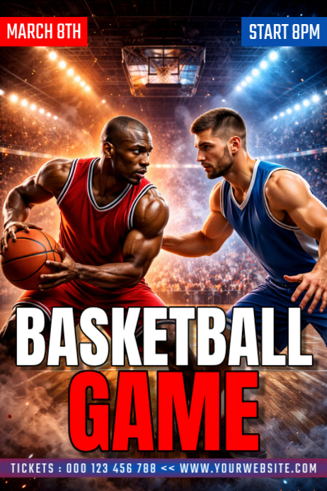 Basketball Game Posters Template | PosterMyWall