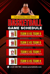 Basketball Schedule Ads Template | PosterMyWall