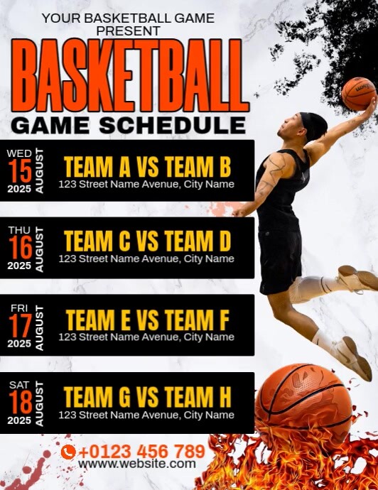 Copy of Basketball Game Schedule | PosterMyWall