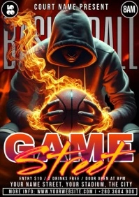 Basketball Game Street A4 template