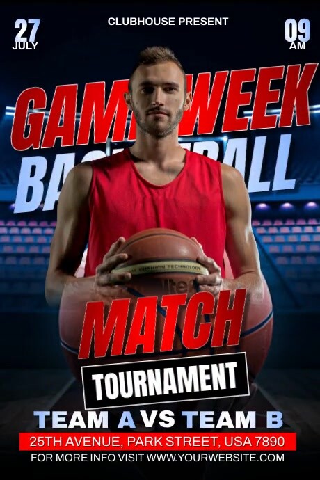 Basketball Game Week 海报 template