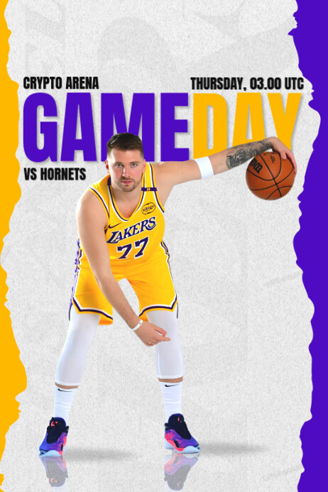 Basketball Gameday Match Poster Design Flyer Cartaz template