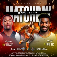 Basketball games day nba finals playoffs invite livestream bar promotion flyer poster ideas template