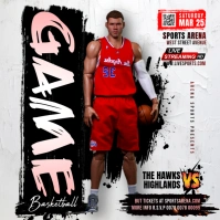 Basketball games day nba finals playoffs livestream bar promotion flyer poser ideas design template Instagram-opslag