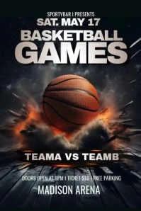 Basketball games flyer Poster template