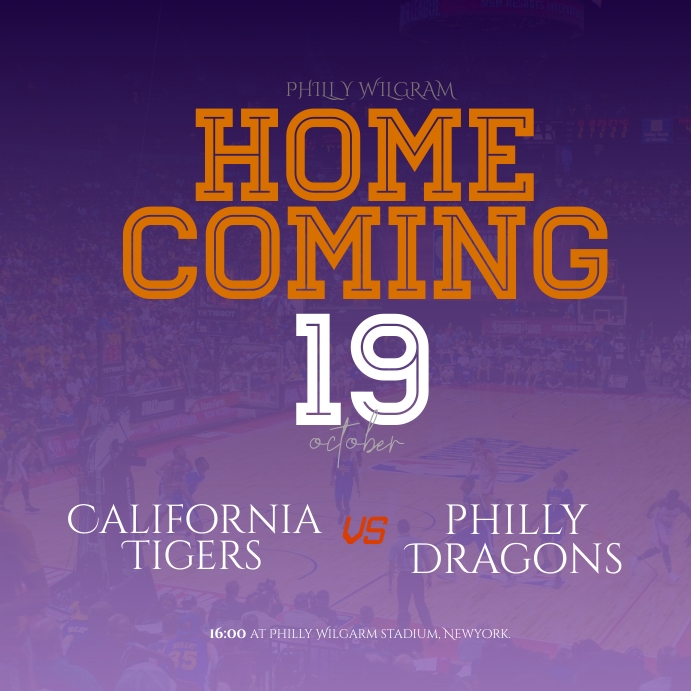BASKETBALL HOMECOMING MATCH FLYER Publicação no Instagram template