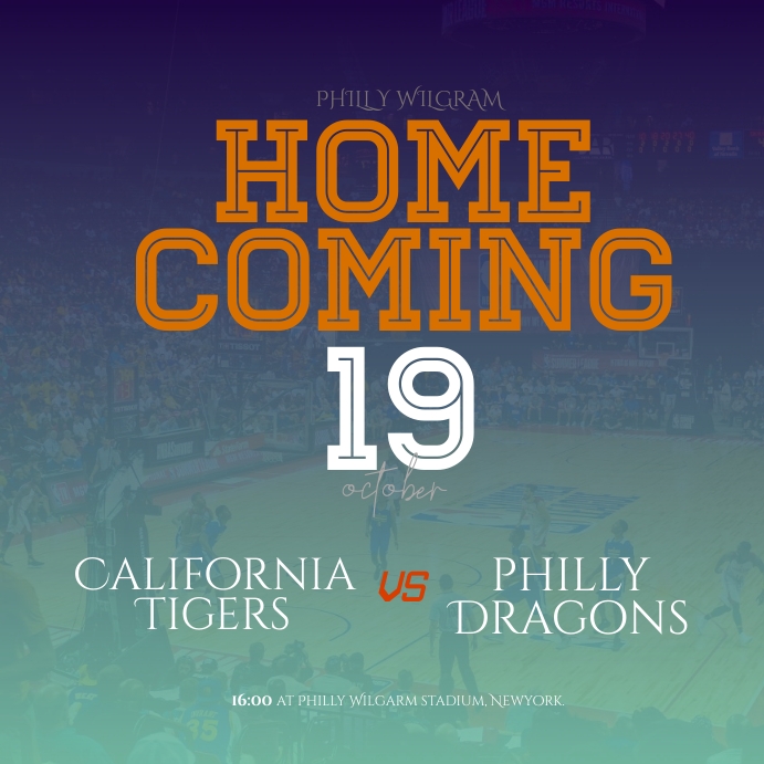 BASKETBALL HOMECOMING MATCH FLYER Publicação no Instagram template