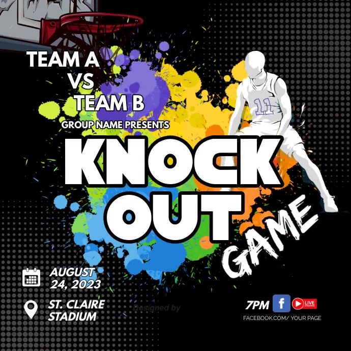 Basketball Knockout Game Template | PosterMyWall