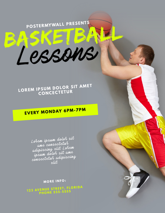 Basketball Lessons Flyer Template PosterMyWall