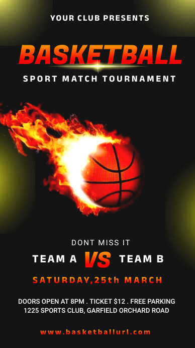 basketball madness flyer template Instagram-verhaal