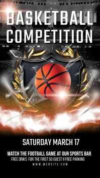 Basketball Mandness Flyer Digital Display (9:16) template