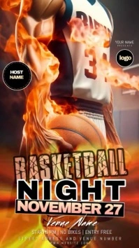 basketball march madness party event template Instagram Story