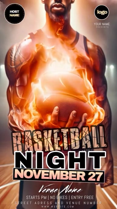 basketball march madness party event template História do Instagram
