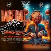 basketball march madness party night after ad Cuadrado (1:1) template