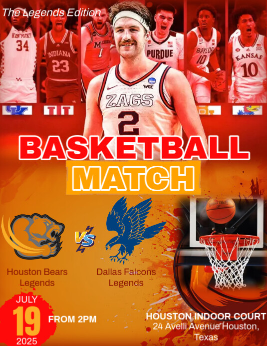 Match Advertisement Copy of Basketball Match Ad | PosterMyWall