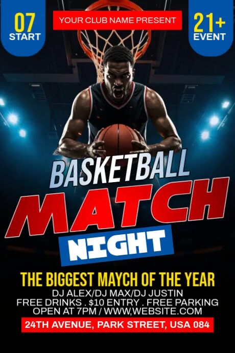 Basketball Match Ads Cartaz template