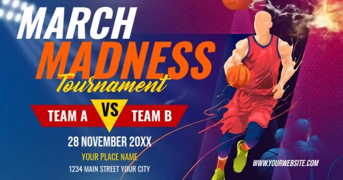 Basketball Match Day  Facebook Shared Image Isithombe Esabiwe ku-Facebook template