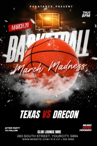 Basketball match day poster Плакат template