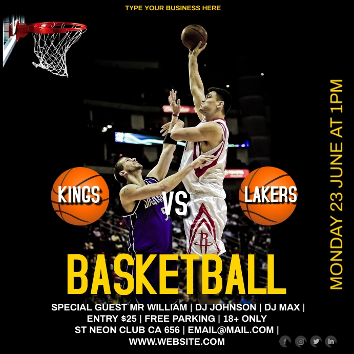Basketball Match Post Instagram template