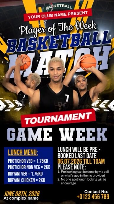 Basketball Match Instagram Reel template