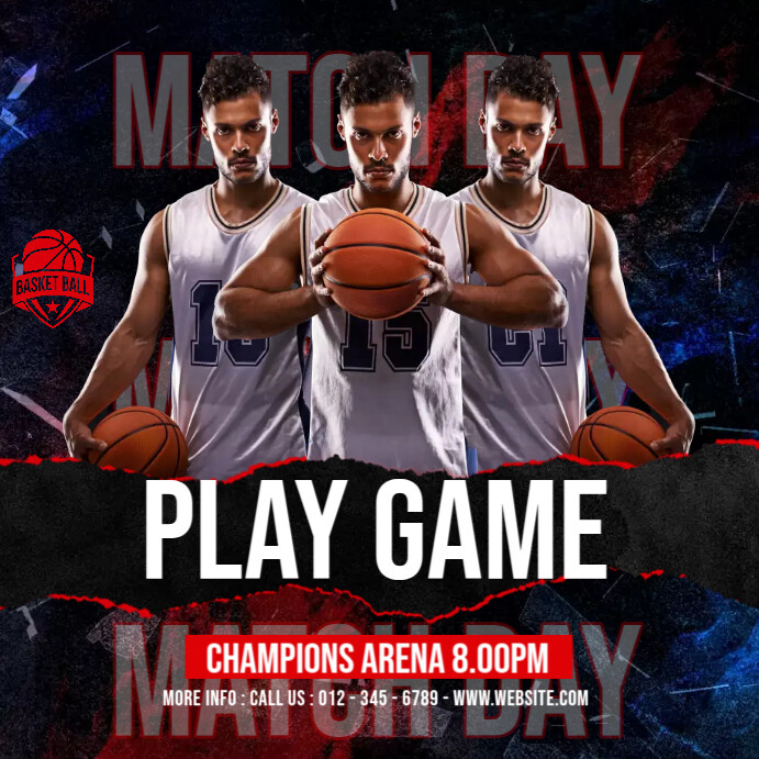 Match Card Design Nba Basketball Match Template | PosterMyWall