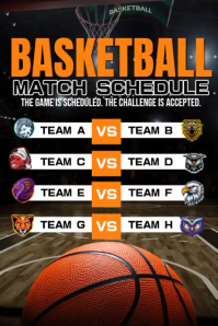 Sort Basketball Match Schedule Poster Template