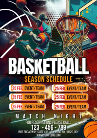 Basketball Match Schedule A4 template