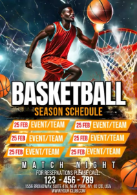 Basketball Match Schedule A4 template