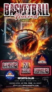 basketball match tournament instagram story template