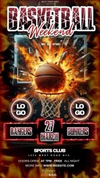 basketball match tournament instagram story template