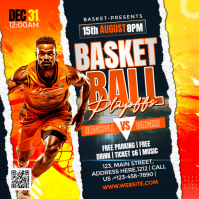 basketball matchday flyer Instagram-opslag template