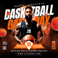 basketball matchday flyer Instagram-opslag template