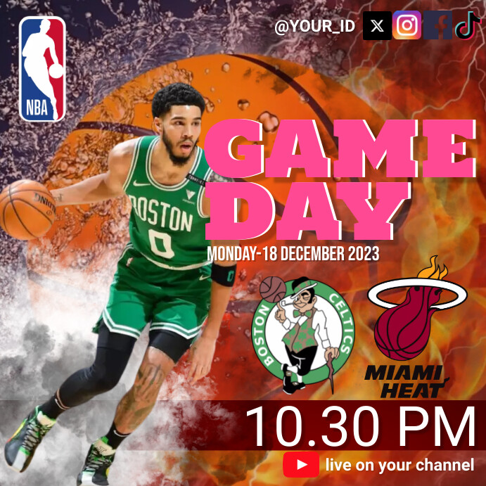 Match Card Design Nba BASKETBALL NBA MATCH DAY Template | PosterMyWall