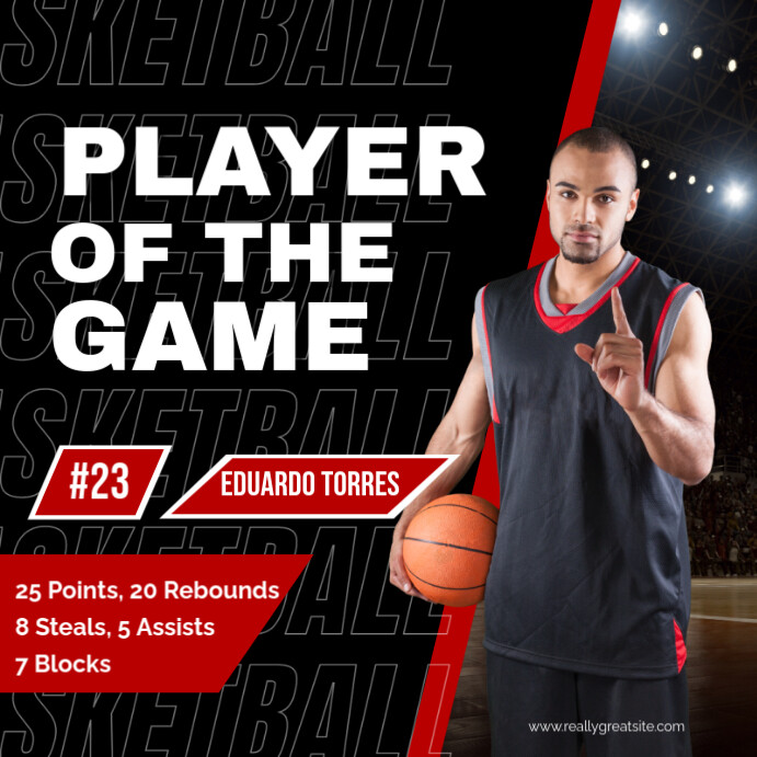 Basketball Player OF The Game Template Instagram Post