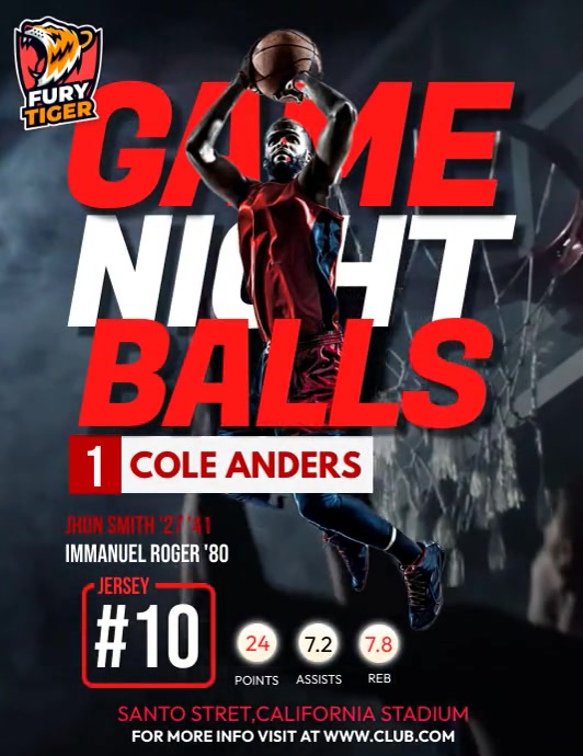 Basketball Player Profile Template PosterMyWall Basketball Player Profile Template PosterMyWall