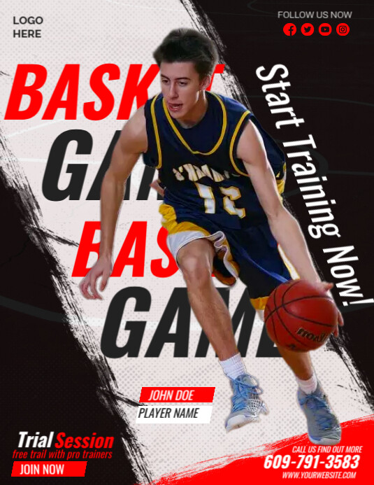 Basketball Player Profile Template PosterMyWall Basketball Player Profile Template PosterMyWall