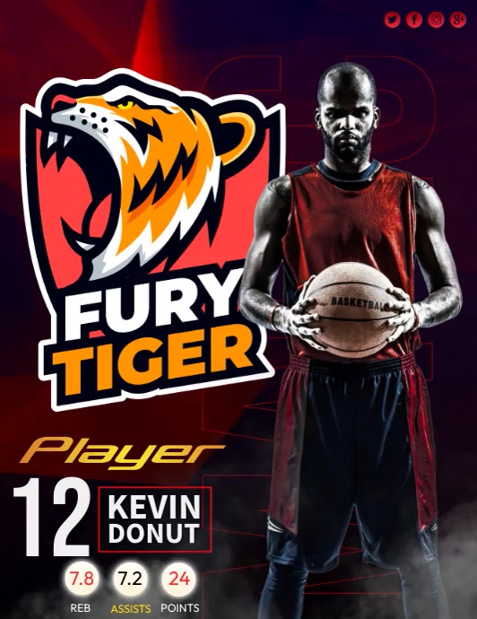 Basketball Player Profile Template PosterMyWall Basketball Player Profile Template PosterMyWall