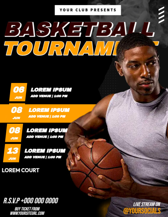 Basketball Player Profile Flyer (Letter pang-US) template