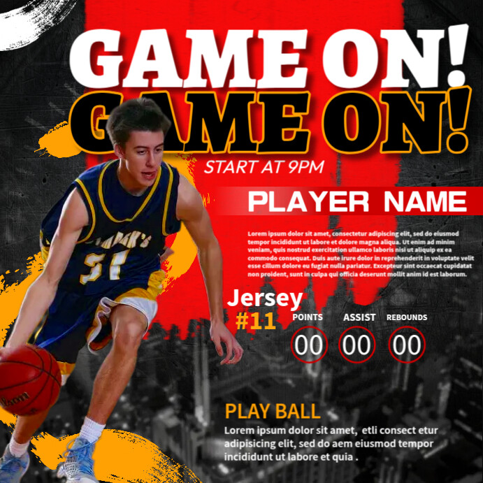 Basketball Player Profile Template | PosterMyWall