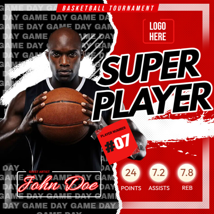 Basketball Player Profile Instagram-Beitrag template