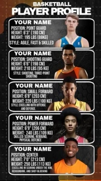 Basketball Player Profile Flyer Instagram Story template