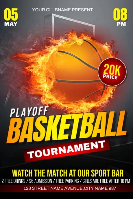 Basketball Playoff Tournament 海报 template