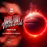 basketball playoffs bar ad design template Квадрат (1 : 1)