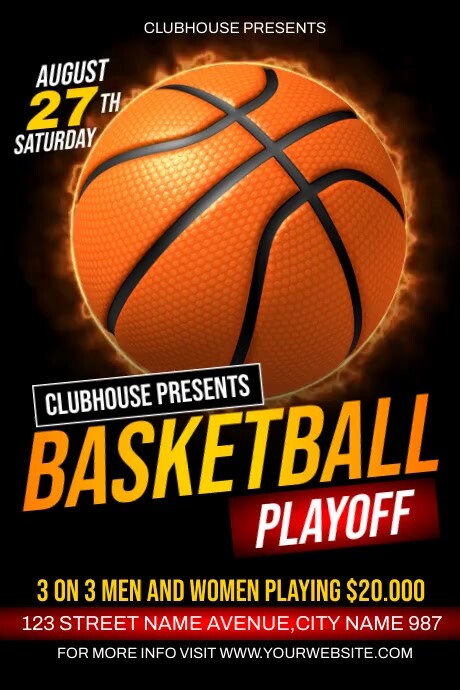 Basketball Playoffs Poster template