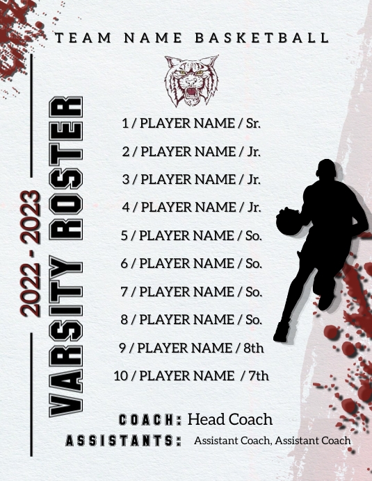 Basketball Roster Generic Template | PosterMyWall